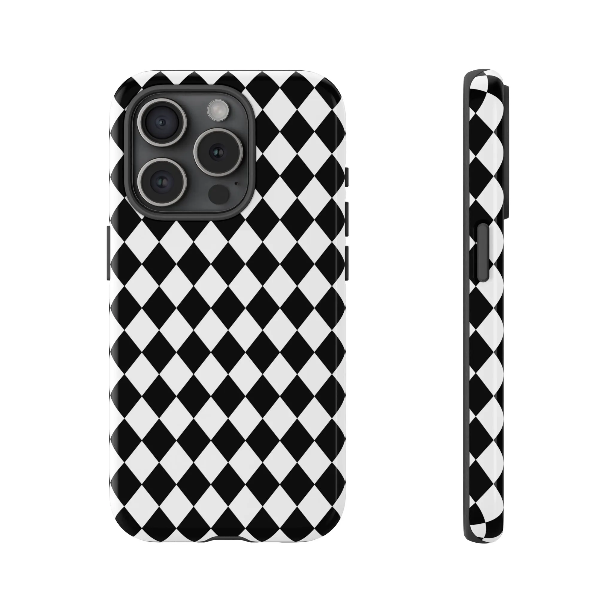 White and Black Dimond Tough phone Case Cover | iPhone | Google | Samsung