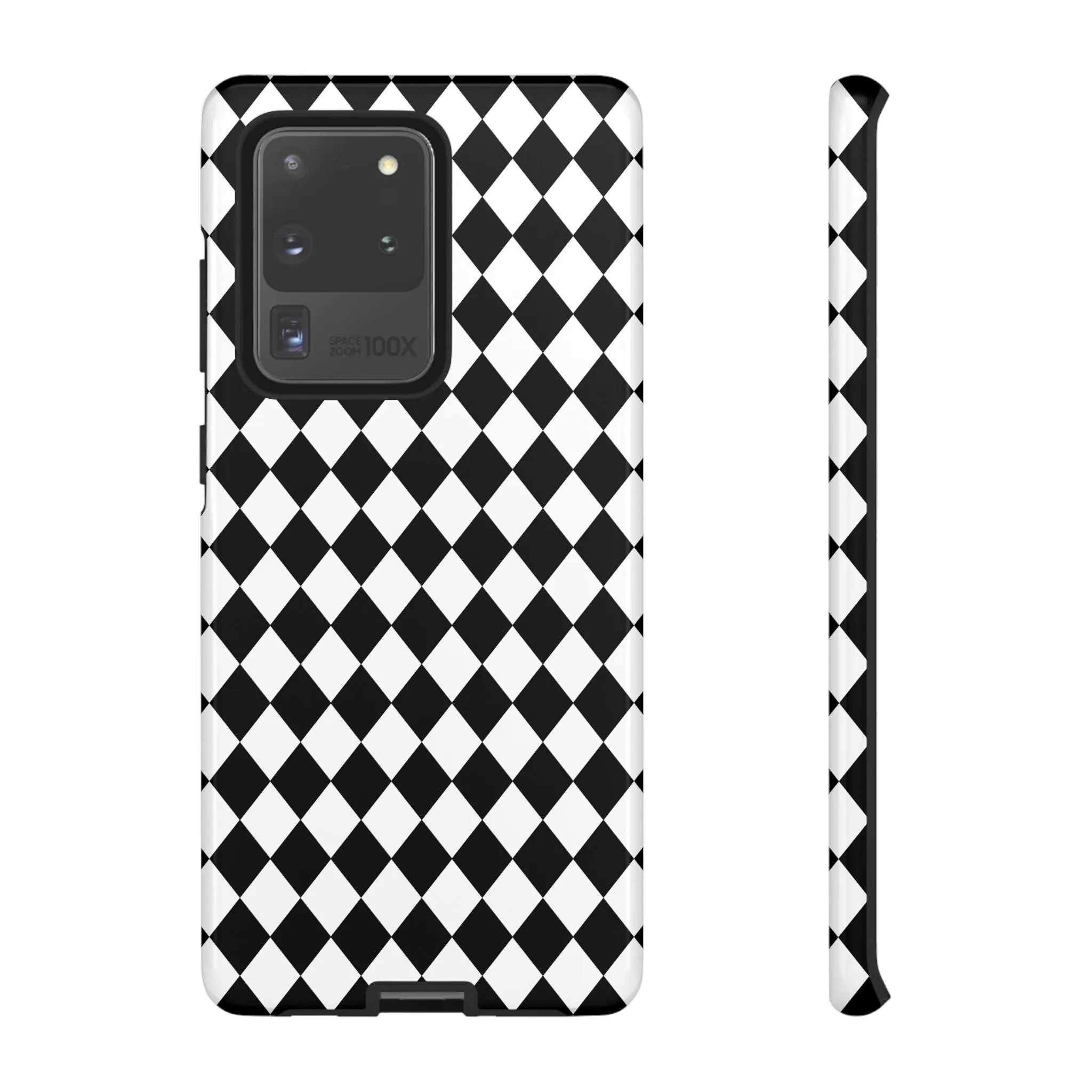 White and Black Dimond Tough phone Case Cover | iPhone | Google | Samsung