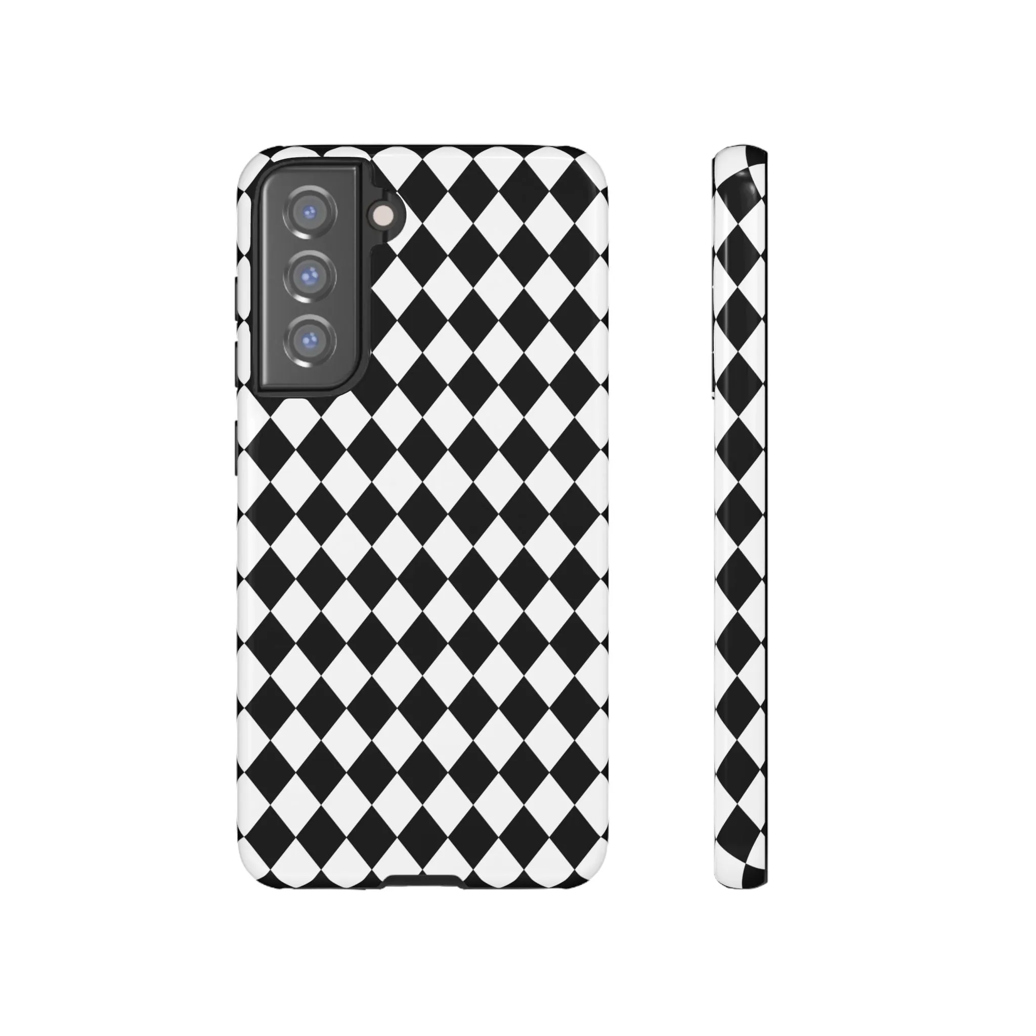 White and Black Dimond Tough phone Case Cover | iPhone | Google | Samsung