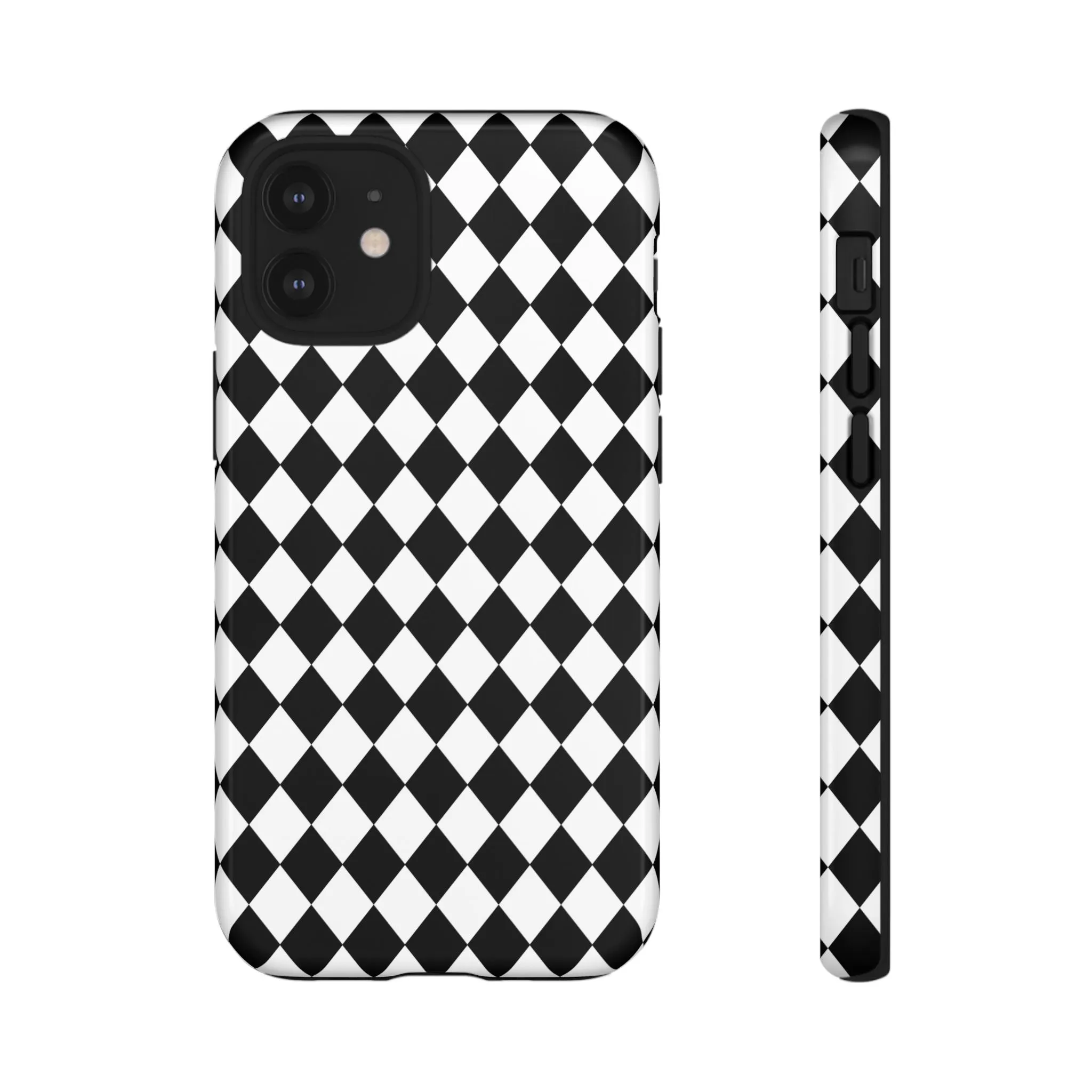 White and Black Dimond Tough phone Case Cover | iPhone | Google | Samsung