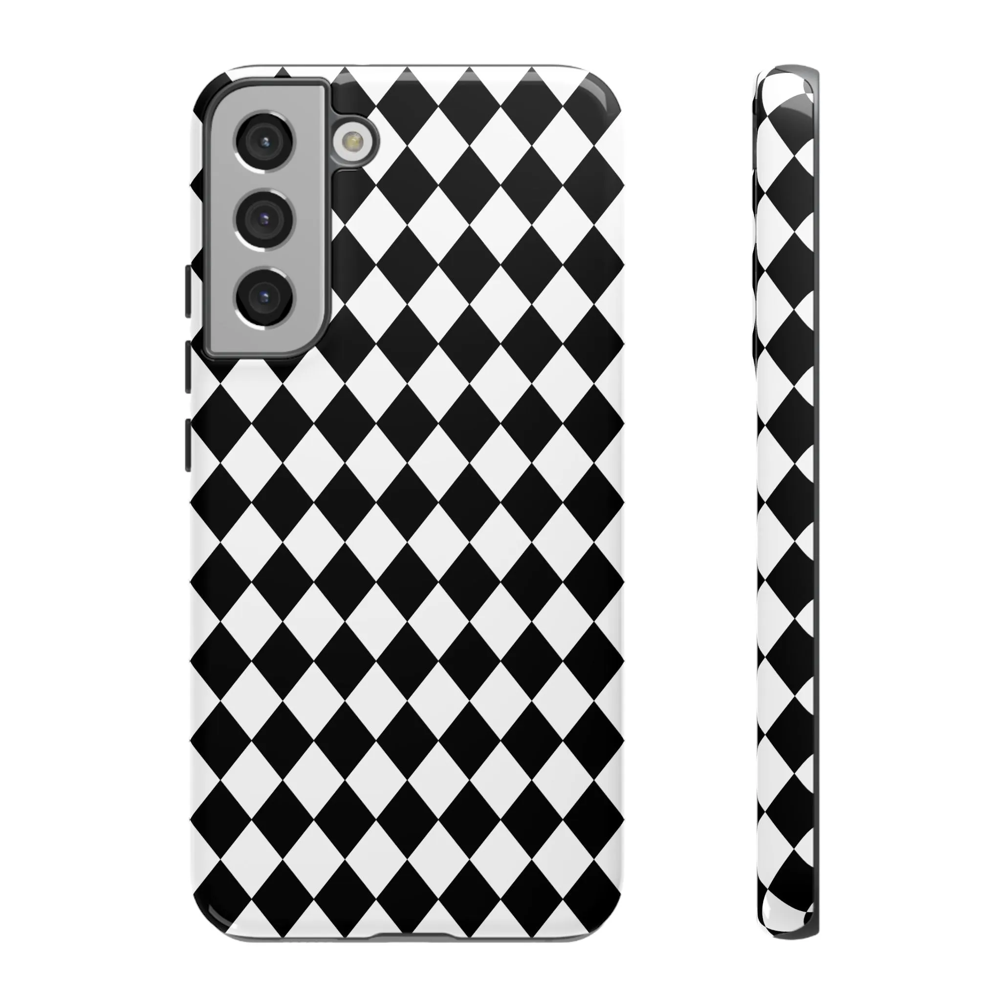 White and Black Dimond Tough phone Case Cover | iPhone | Google | Samsung