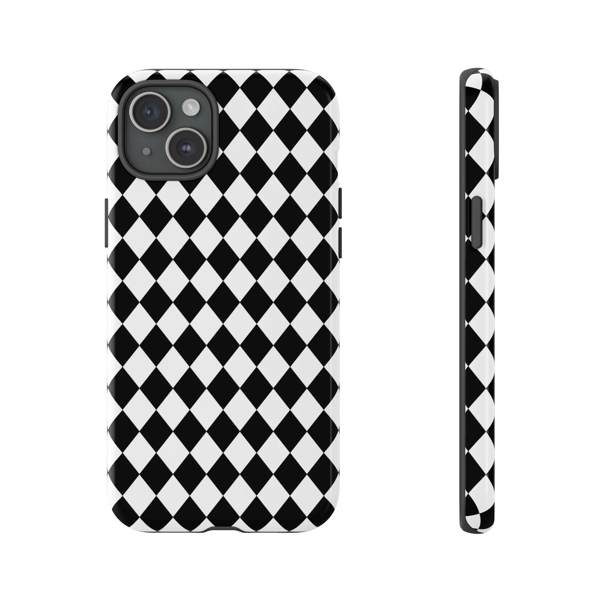 White and Black Dimond Tough phone Case Cover | iPhone | Google | Samsung