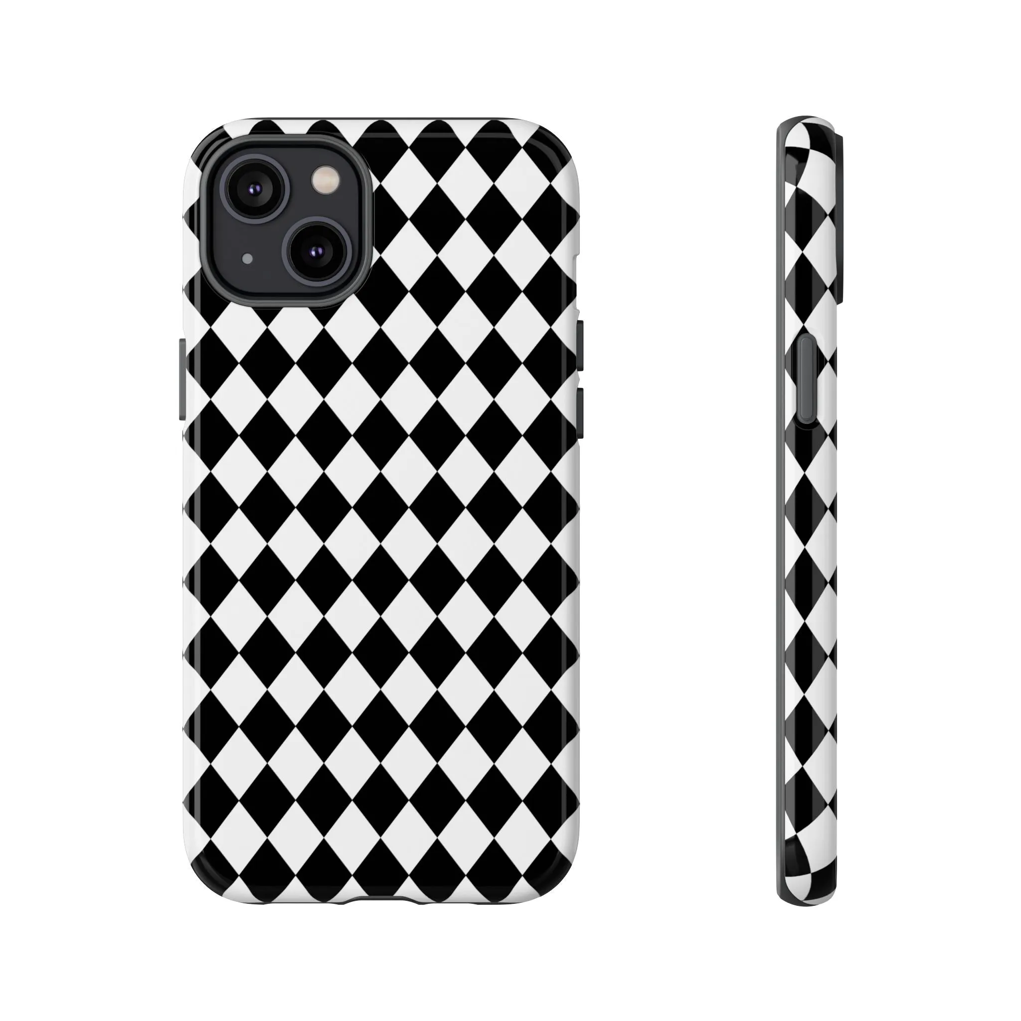 White and Black Dimond Tough phone Case Cover | iPhone | Google | Samsung