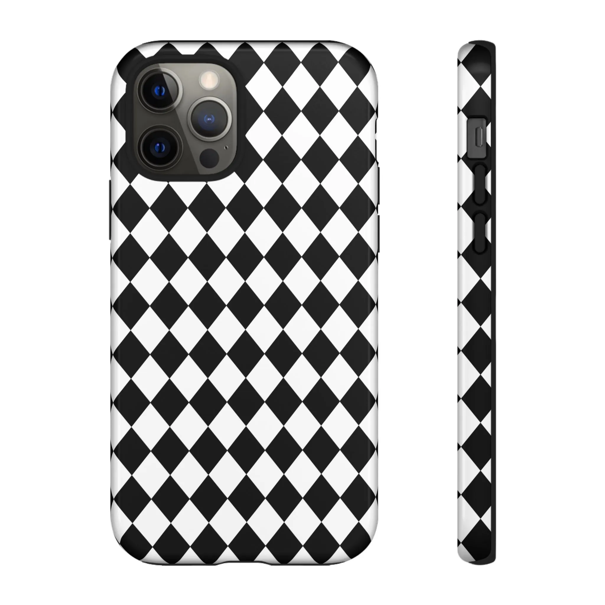 White and Black Dimond Tough phone Case Cover | iPhone | Google | Samsung