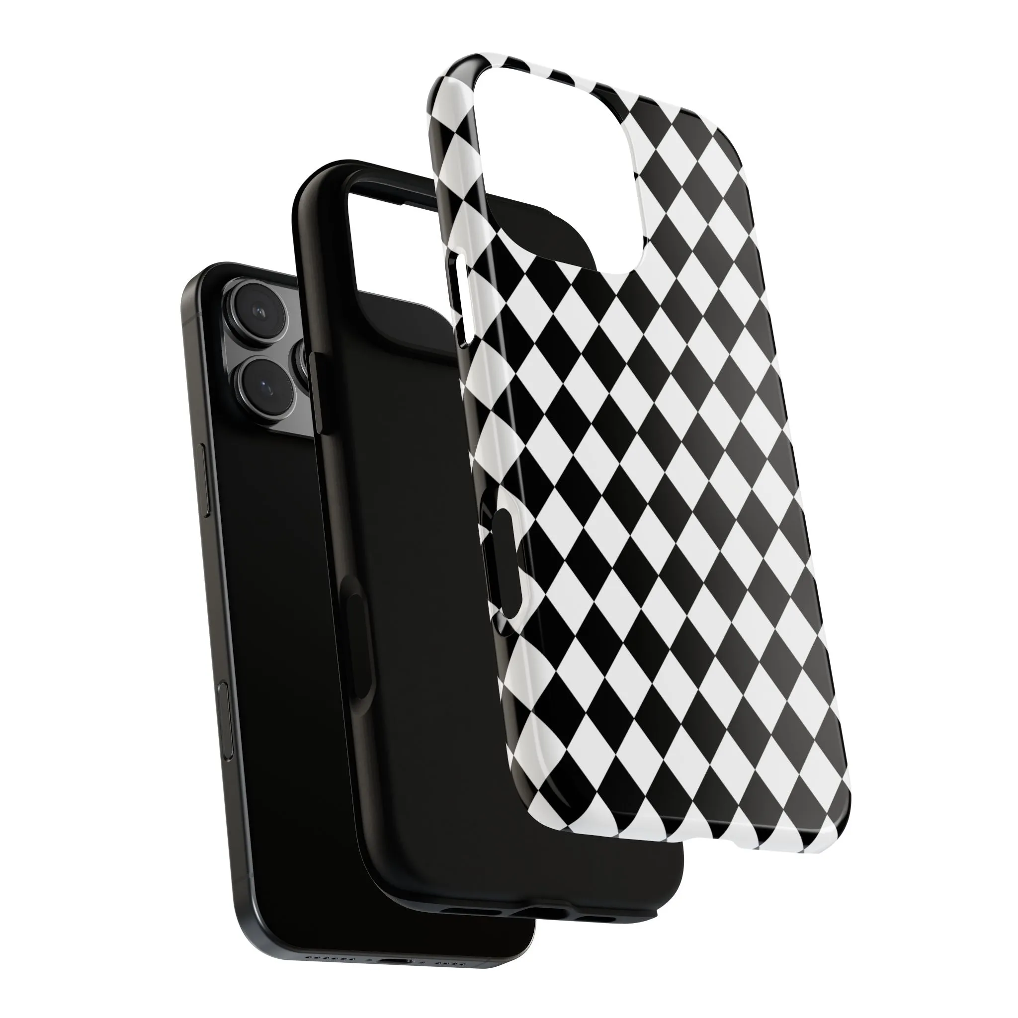 White and Black Dimond Tough phone Case Cover | iPhone | Google | Samsung