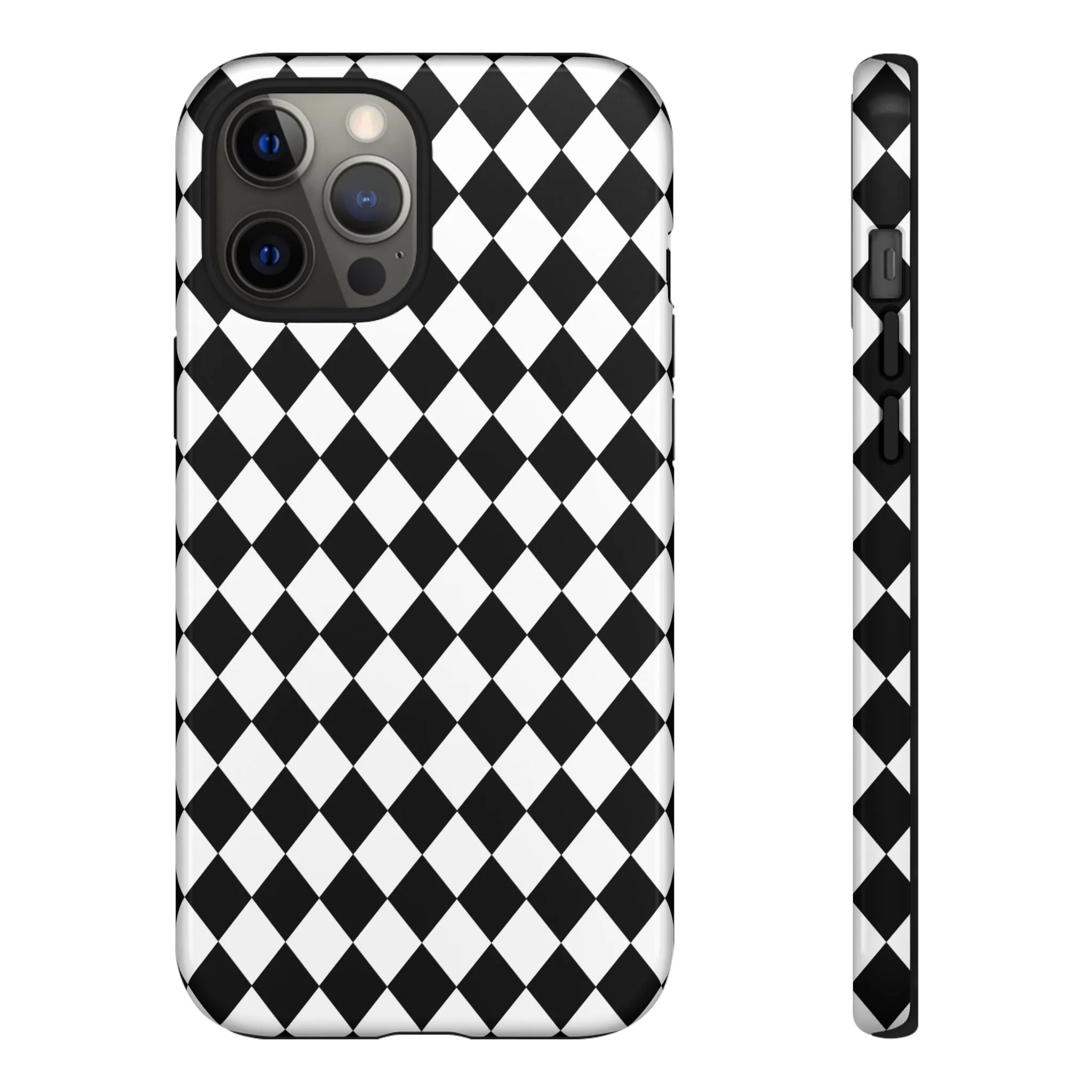 White and Black Dimond Tough phone Case Cover | iPhone | Google | Samsung