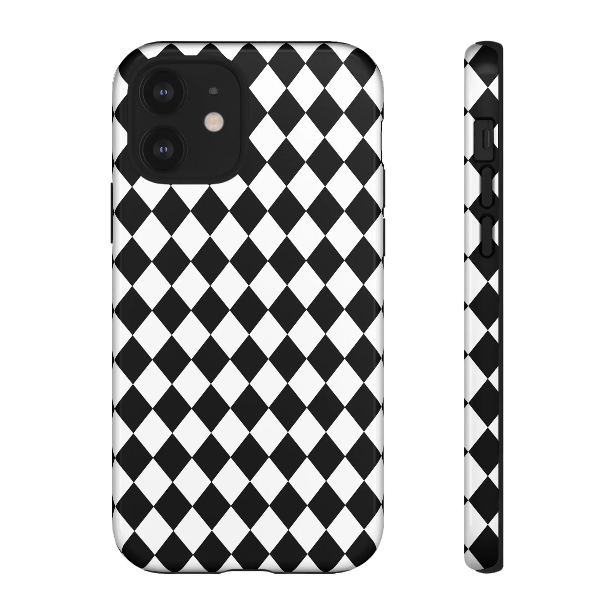 White and Black Dimond Tough phone Case Cover | iPhone | Google | Samsung