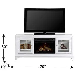 Winterstein Electric Fireplace Media Console w/Logs in White