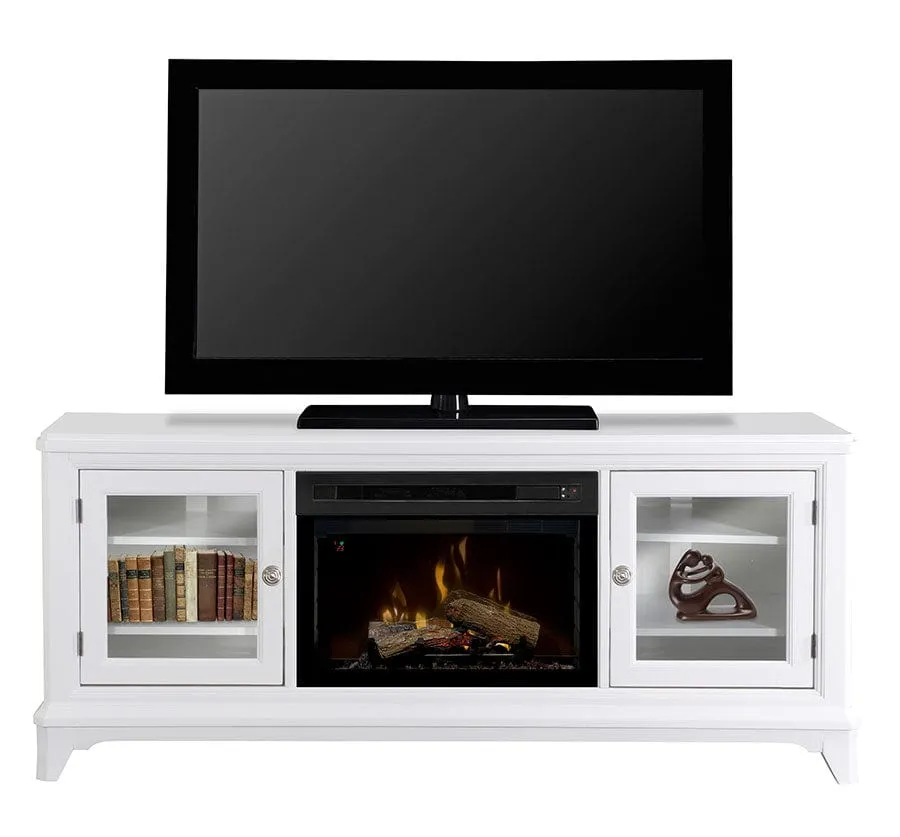 Winterstein Electric Fireplace Media Console w/Logs in White