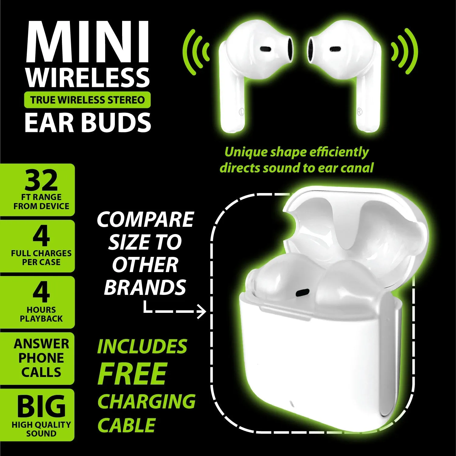 Wireless Earbuds Mini with Case - 6 Pieces Per Retail Ready Display 23604