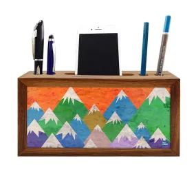 Wooden Desk Organiser Pen Mobile Stand - Adventurers