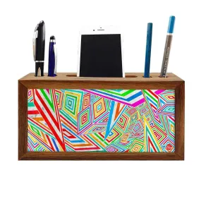 Wooden desk organizer Pen Mobile Stand - Kaleidoscope