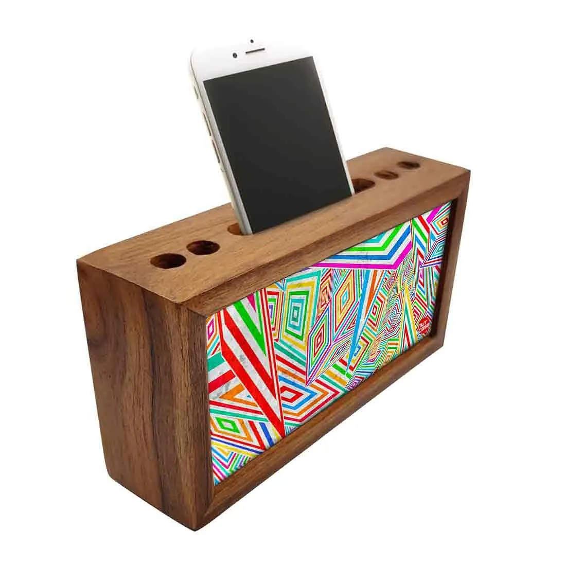 Wooden desk organizer Pen Mobile Stand - Kaleidoscope