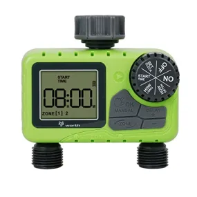 Worth Garden Digital Outdoor 2 Outlet Watering Water Timer Programmable Sprinkler Timer