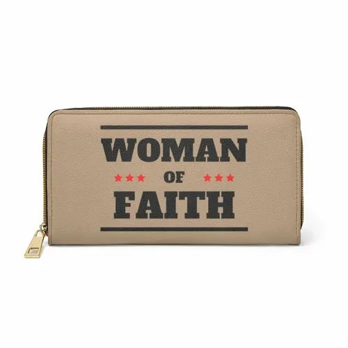 Wristlet Phone Wallet, Light Brown & Black Woman of Faith Graphic Purse