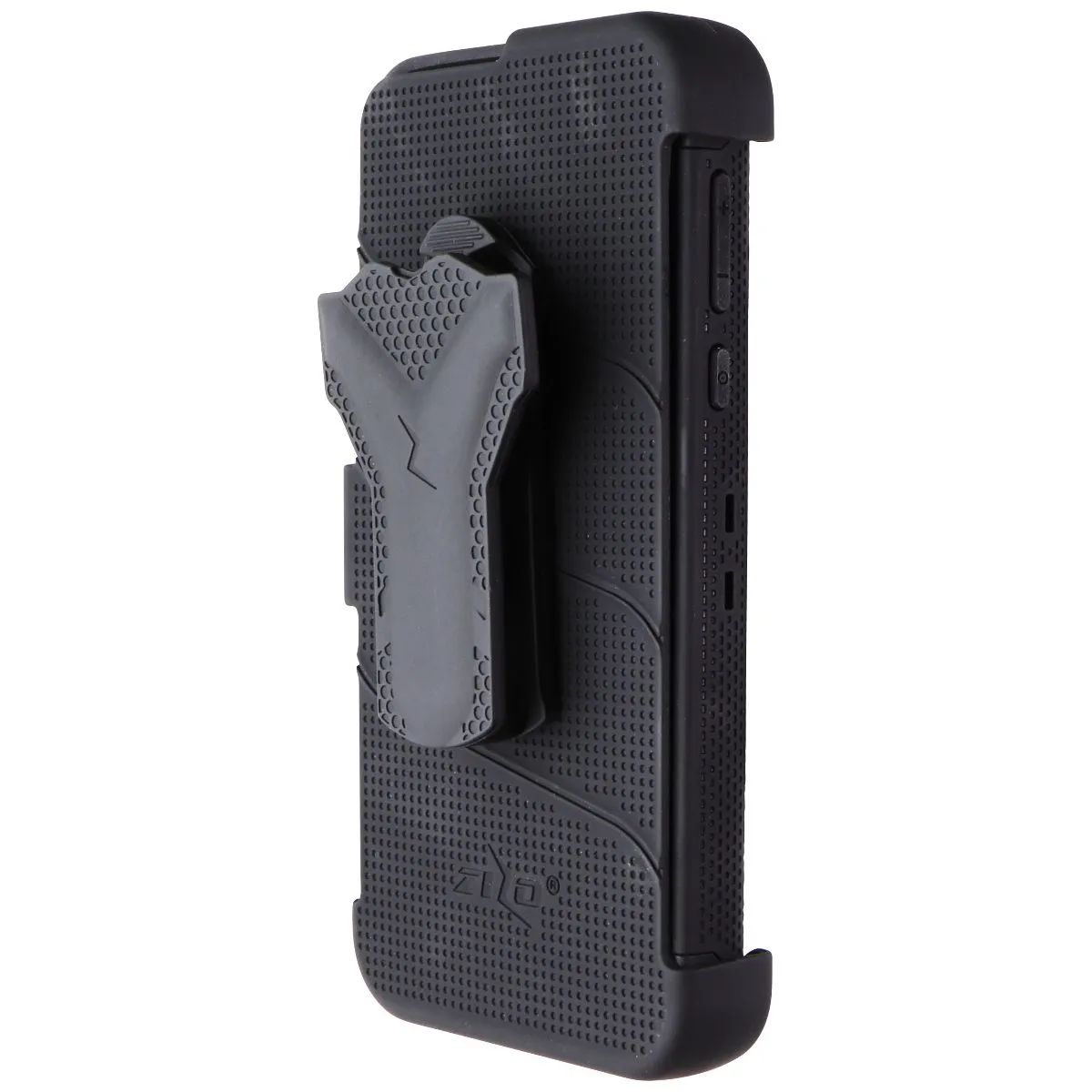 Zizo Bolt Series Case & Holster with Tempered Glass for Moto G7 Power - Black