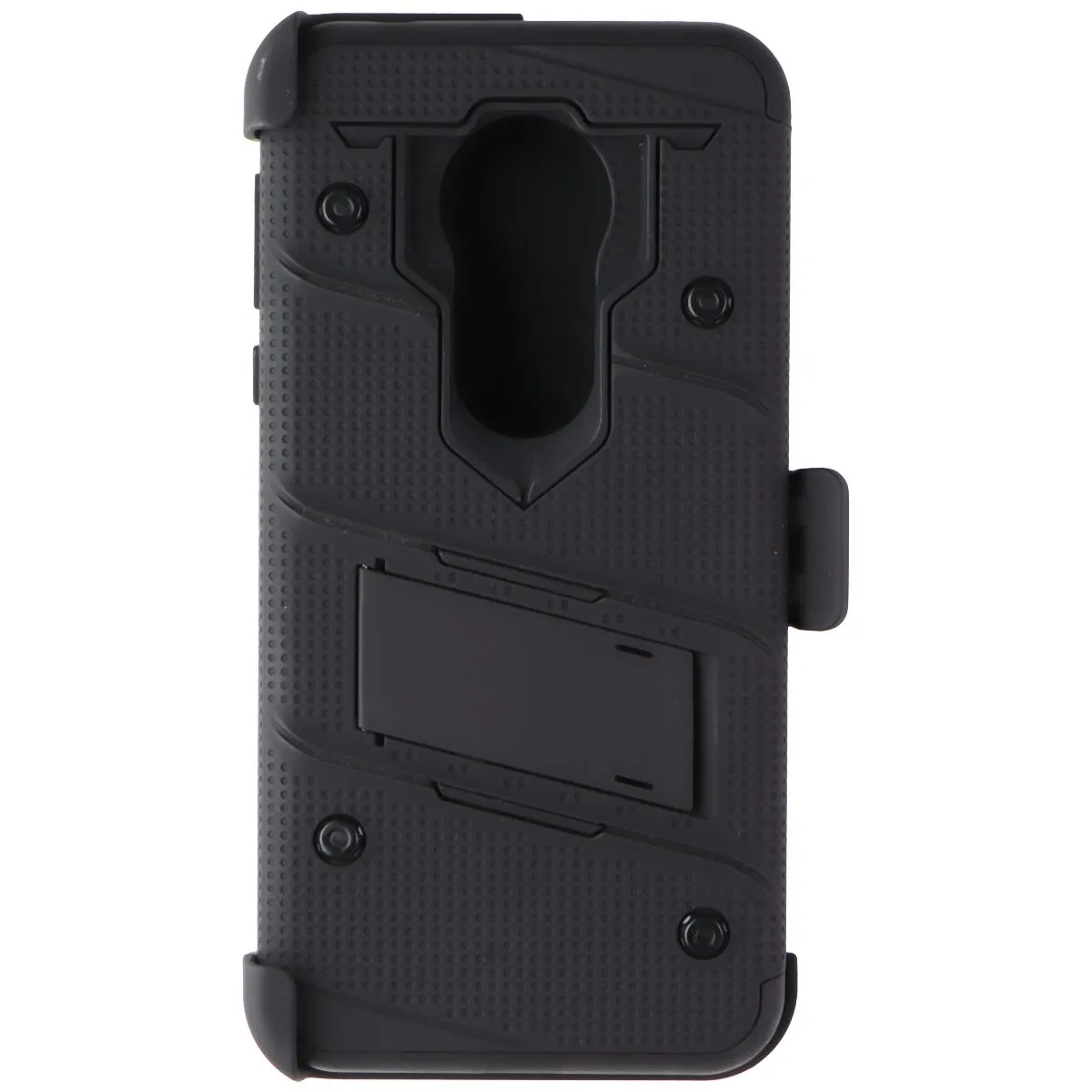 Zizo Bolt Series Case & Holster with Tempered Glass for Moto G7 Power - Black