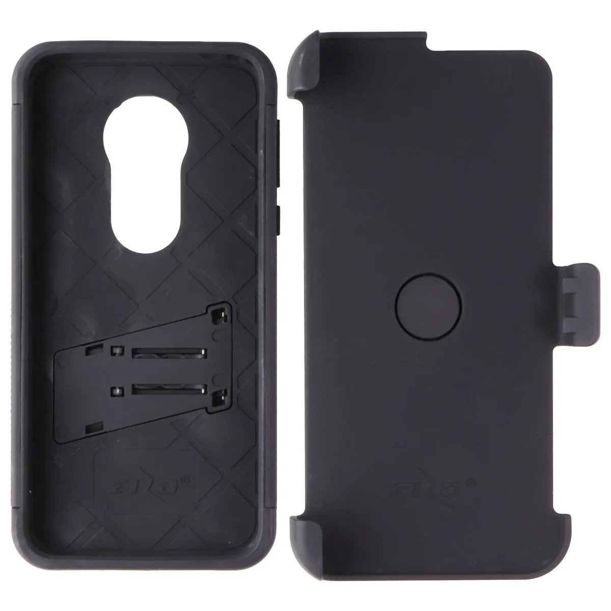 Zizo Bolt Series Case & Holster with Tempered Glass for Moto G7 Power - Black